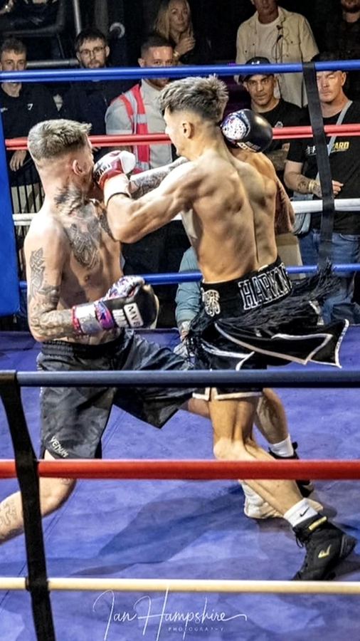 Ellis Harkins throwing a punch at Punch Bunch