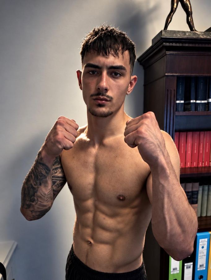 Ellis Harkins with his guard up