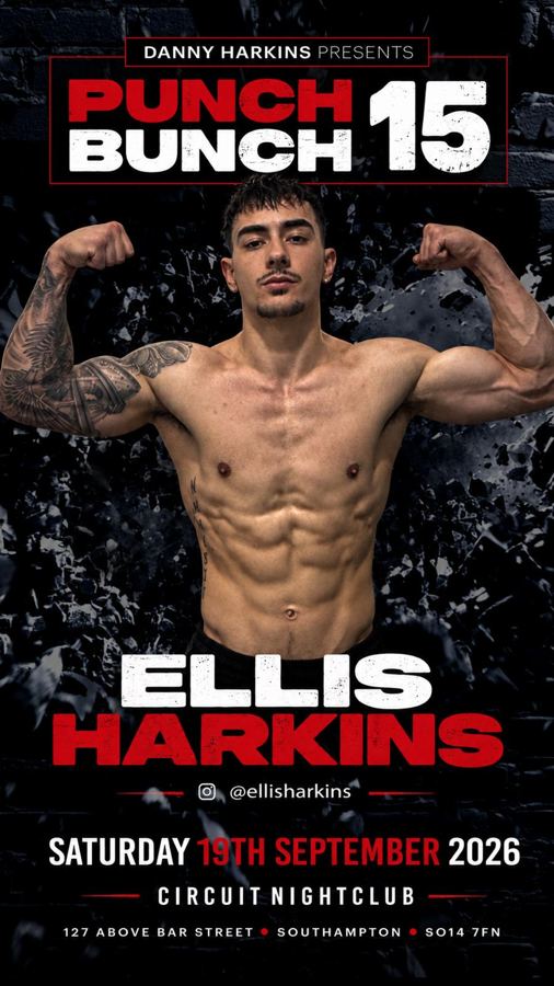 Punch Bunch 15 fight poster featuring Ellis Harkins